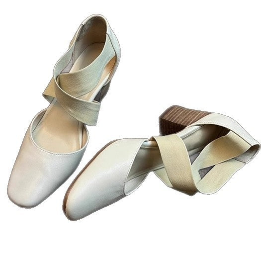 Damen Elegante Slingback-Pantoletten mit modischem Kreuzband EB