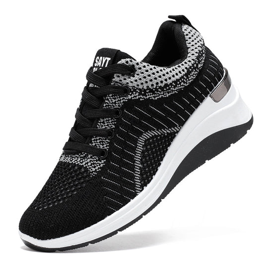 Damen Sportliche und atmungsaktive Knit Sneakers mit rutschfester Sohle EB