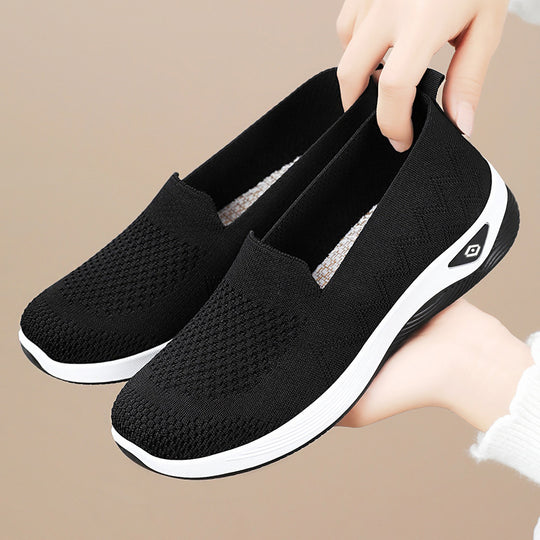 Damen Komfortable Slip-On Sneakers mit elastischem Obermaterial EB