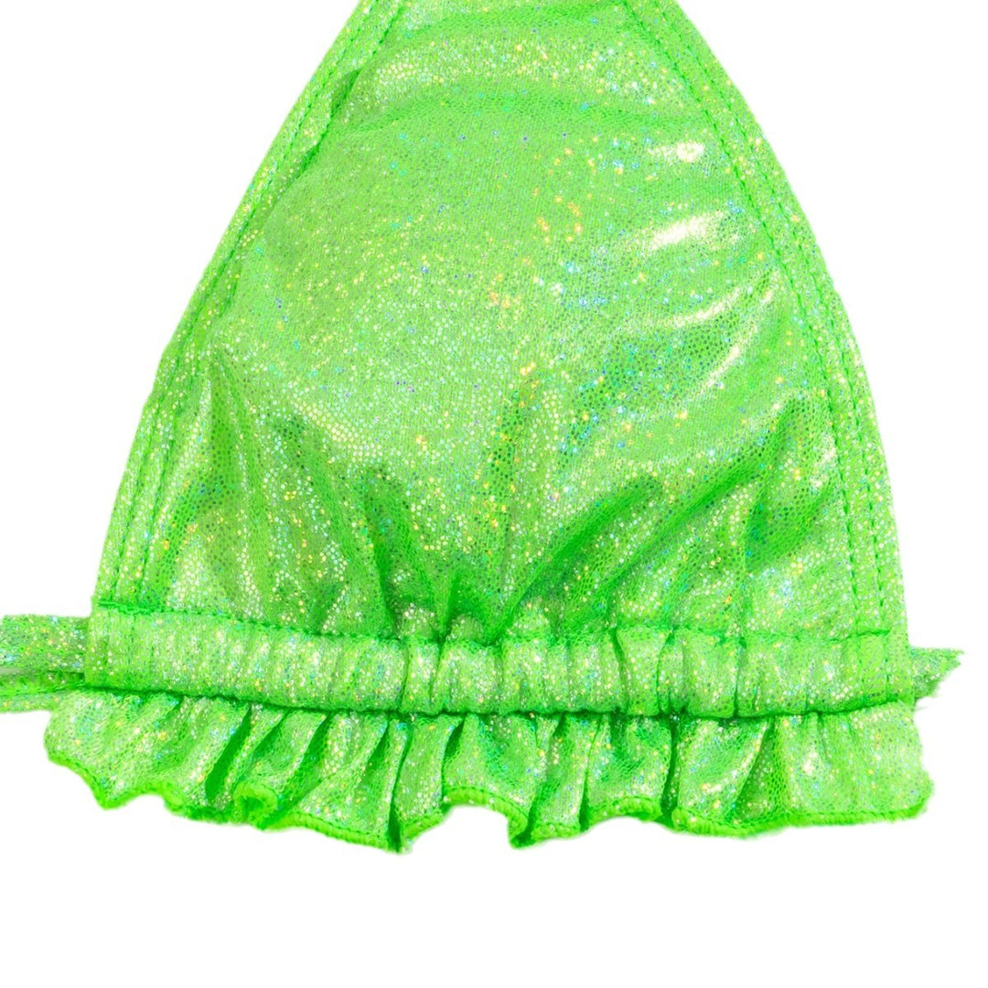 Damen Triangel-Bikini mit glitzernden Details und Raffungen EB
