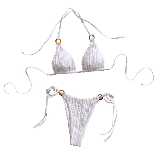 Damen Triangel-Bikini mit verspielter Rüschendetail EB