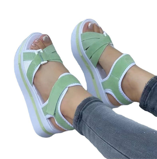 Damen Komfortable Riemchen-Sandalen mit dämpfendem Fußbett und elastischen Trägern EB