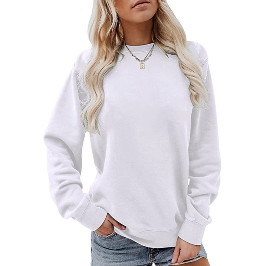 Damen nan lässiges Oversize Sweatshirt mit Rundhalsausschnitt und weichem Baumwollfleece EB