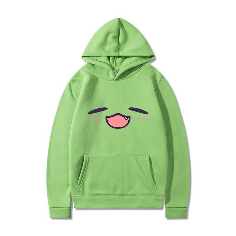 Damen Kapuzenpullover mit fröhlichem Cartoon-Gesicht und bequemer Passform EB