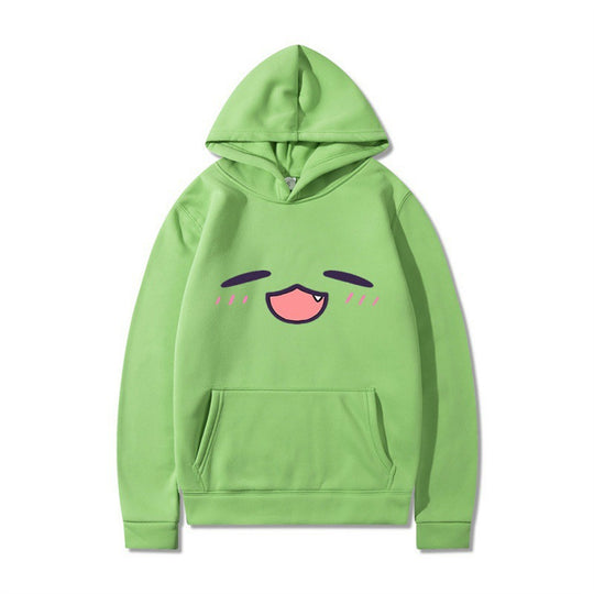 Damen Kapuzenpullover mit fröhlichem Cartoon-Gesicht und bequemer Passform EB