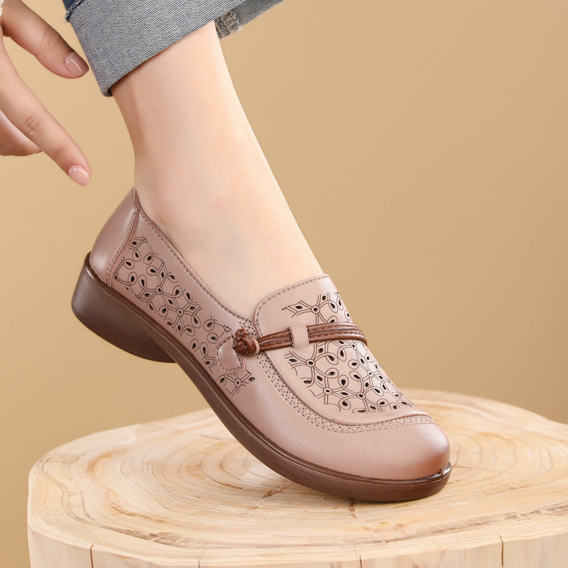 Damen Komfortable und modische Ballerinas mit perforiertem Design EB