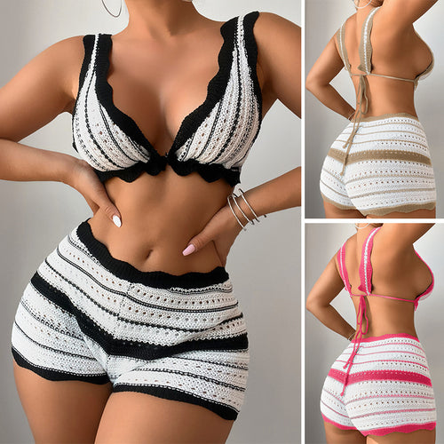 Damen Strickoberteil und Shorts Set EB