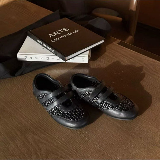 Damen Bequeme und stylische Freizeit-Ballerinas mit verstellbarem Riemchen EB