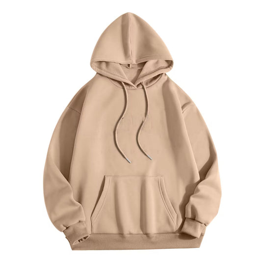 Unisex Oversize-Fleece-Hoodie mit tiefer Schulter, Kängurutasche und breitem Rippbund EB
