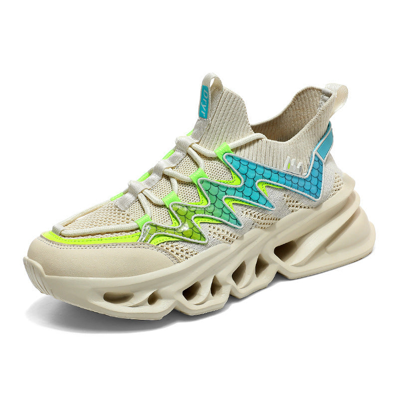 Damen Sportliche Laufsneaker mit innovativem Wellenmuster und atmungsaktiver Struktur EB