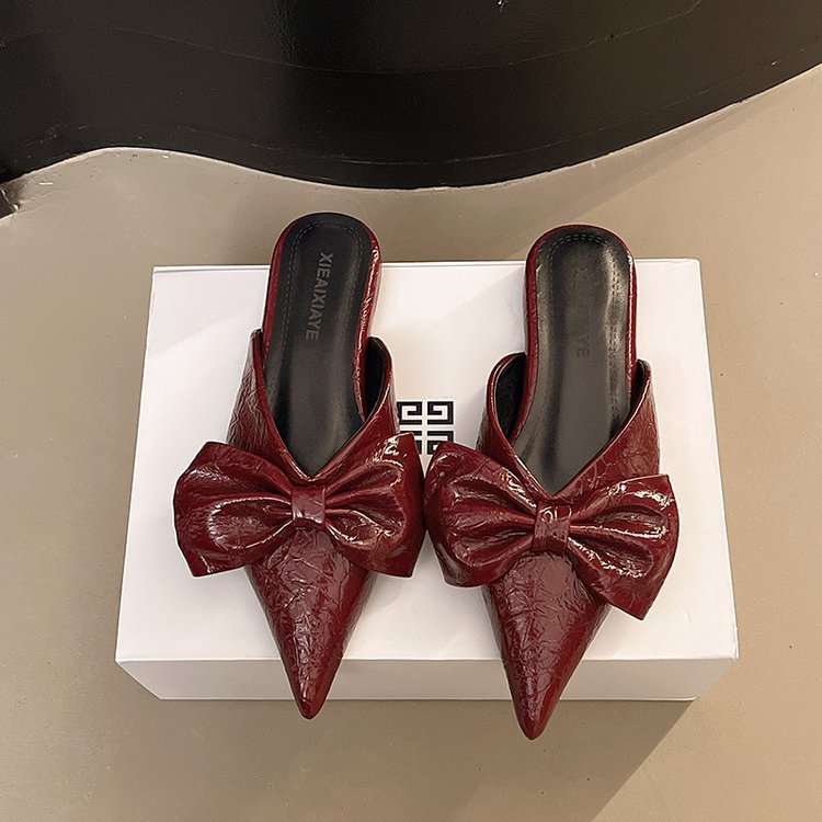 Damen elegante Mules mit verziertem Schleifenakzent EB