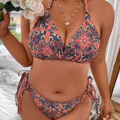 Damen Triangle-Bikini mit verspieltem Muster EB