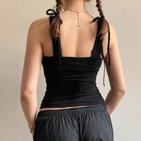 Damen Spaghetti-Trägertop mit floralem Druck und elegantem V-Ausschnitt EB