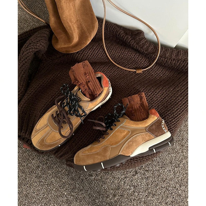Damen modische Sneakers mit strapazierfähigem Wildleder und atmungsaktiver Sohle EB