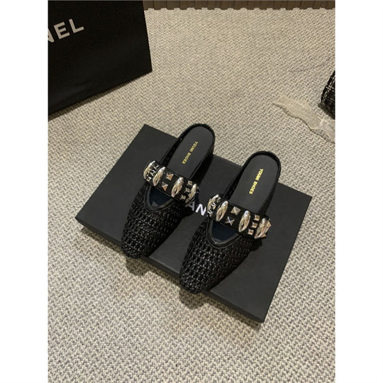 Damen elegante Mules mit modischem Netzdesign EB