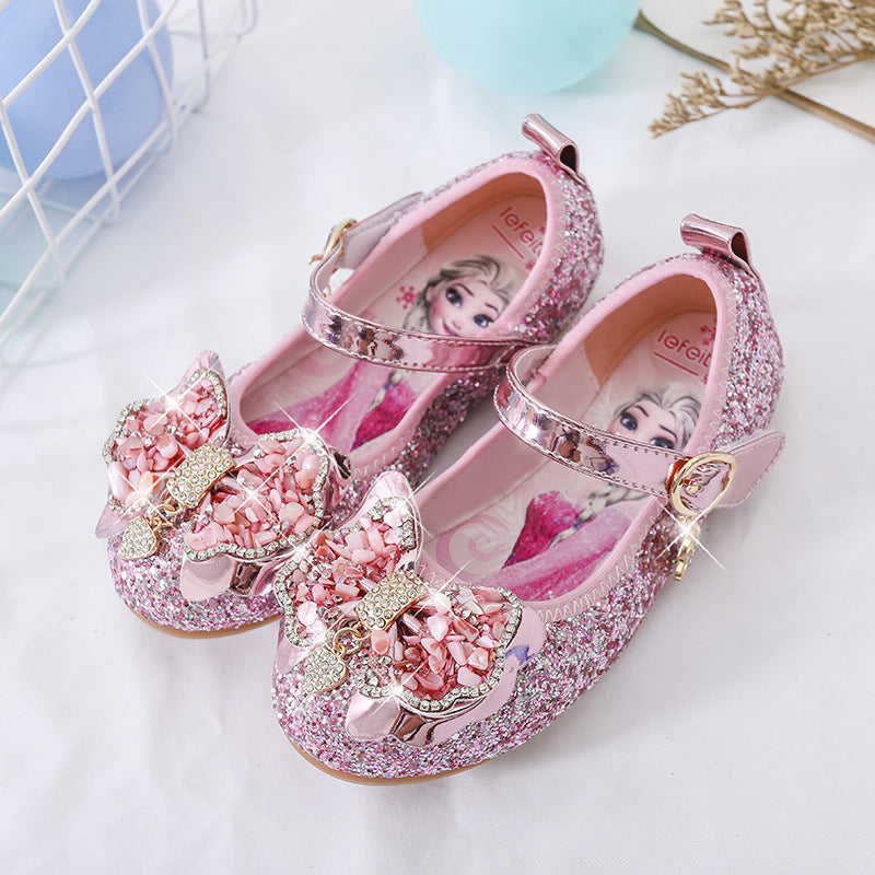 Mädchen Glitzernde Ballerinas mit dekorativer Blumenapplikation EB
