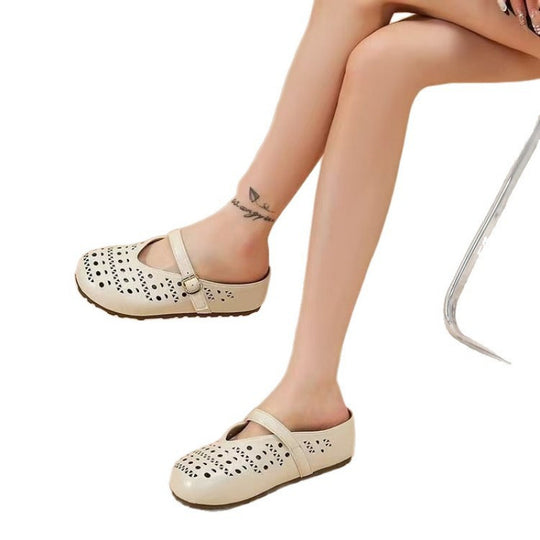 Damen Clogs mit luftigen Cut-Outs und verstellbarem Riemen EB