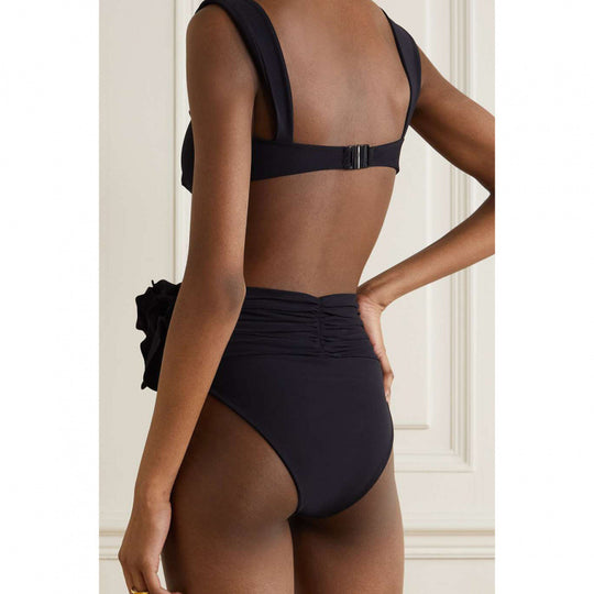 Damen Hochgeschnittener Bikini mit raffiniertem Rüschendetail R&B
