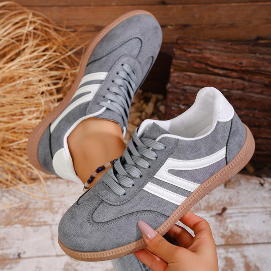 Damen Sportliche Sneakers aus hochwertigem Wildleder mit atmungsaktiver Sohle EB