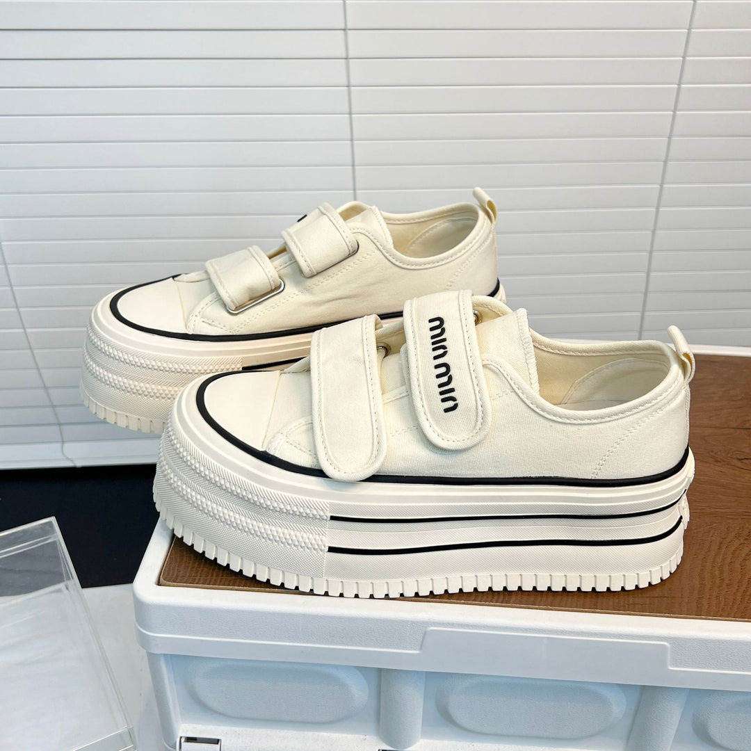 Damen Chunky Sneakers mit Klettverschluss und modischer Plateausohle EB