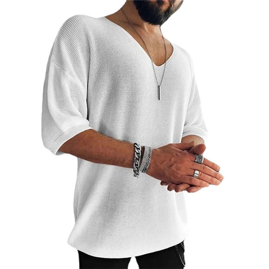 Herren Übergröße V-Ausschnitt Pullover EB