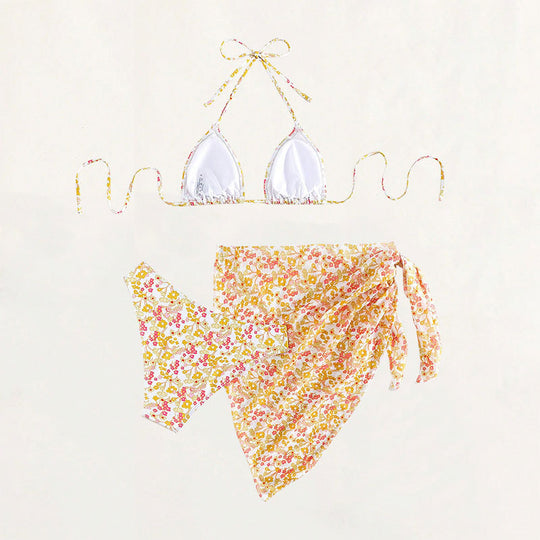 Damen Triangel-Bikini-Set mit floralem Wickeltuch EB