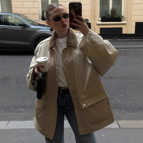 Damen Oversized Utility-Jacke EB