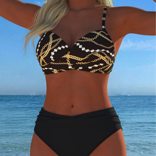 Damen Bikini-Set mit elegantem Kettenmotiv und komfortablem Schnitt EB