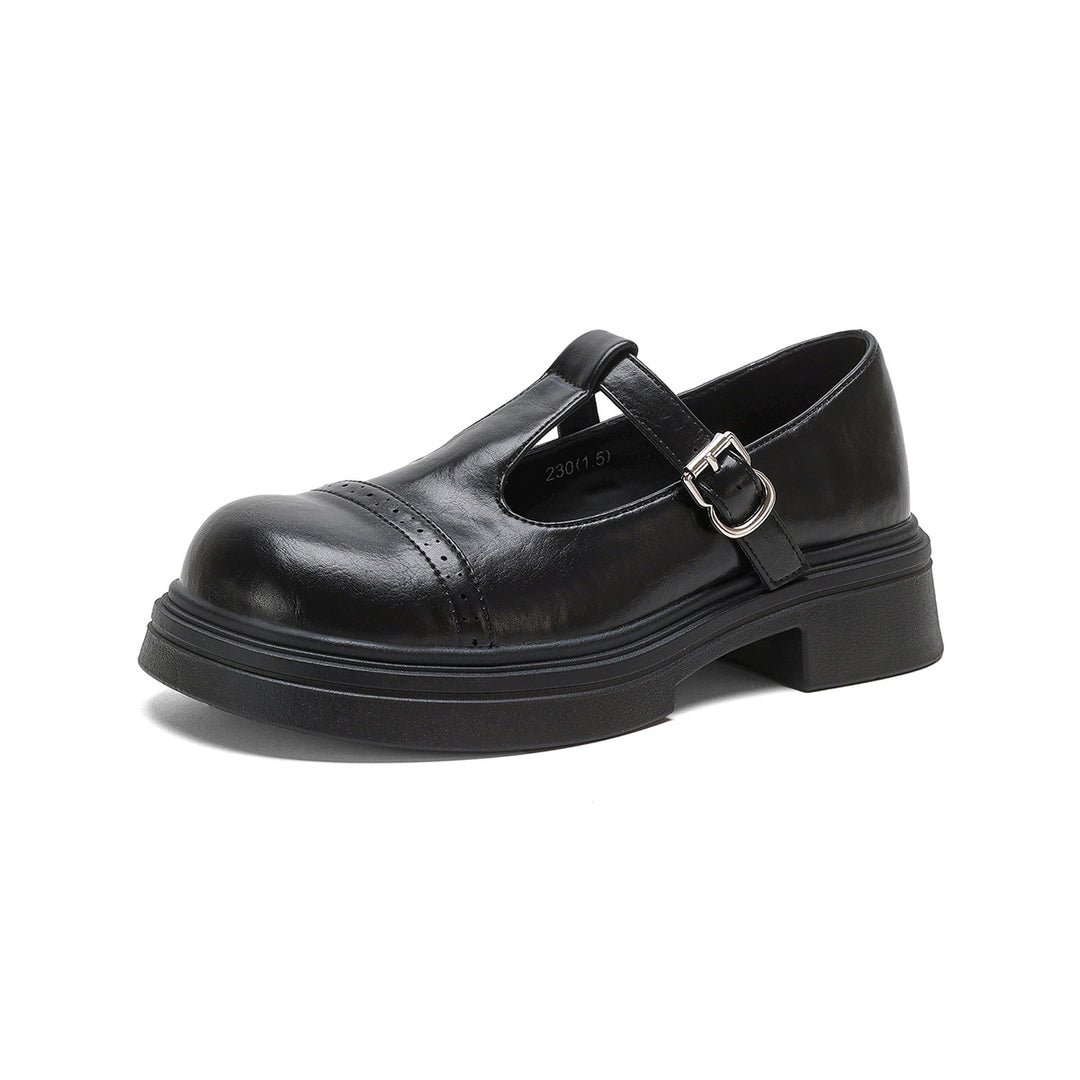 Damen elegante Mary-Jane Schule mit robustem Blockabsatz EB