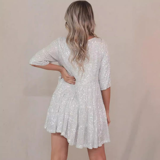 Damen Glitzerndes Kurzkleid EB