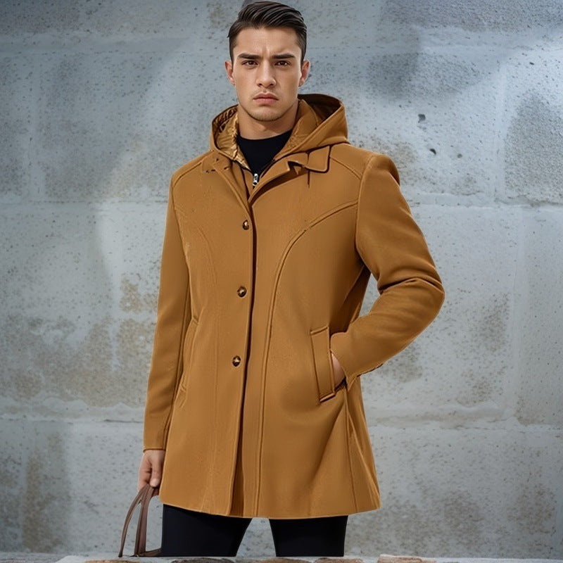 Herren Übergangsjacke mit Kapuze und modernen Detailing EB