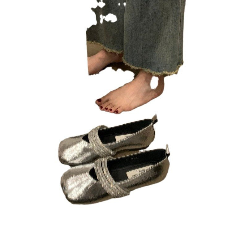 Damen elegante Ballerinas mit modischem Applikationsdetail EB