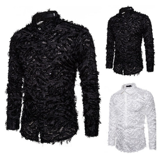 Herren Modisches Hemd mit strukturiertem Design EB