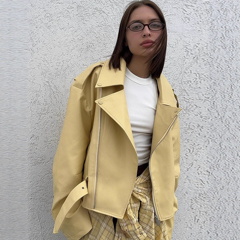 Damen Oversized Bikerjacke mit schmeichelndem Schnitt EB