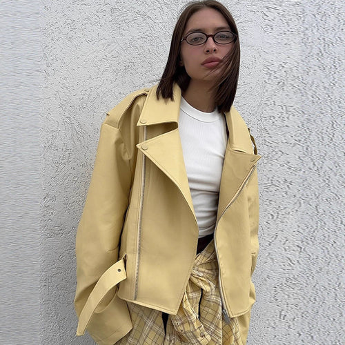 Damen Oversized Bikerjacke mit schmeichelndem Schnitt EB