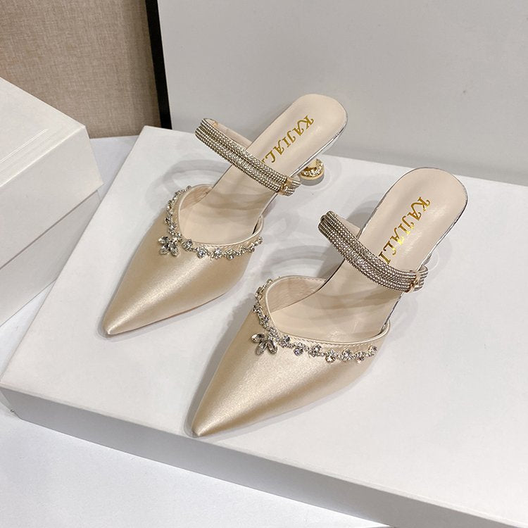 Damen Glamouröse Slingback-Pumps mit funkelnder Verzierung EB