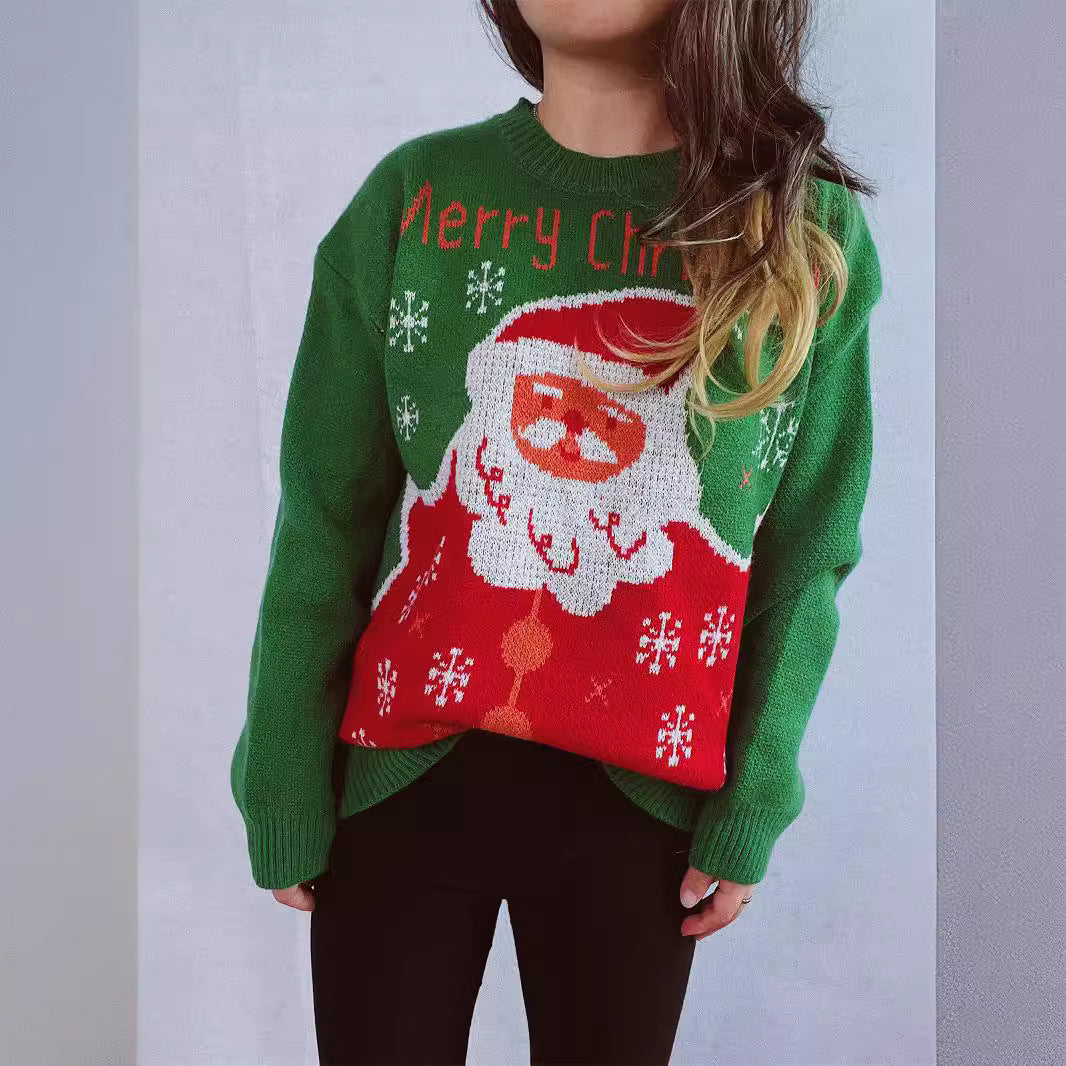 Damen Weihnachts-Pullover mit festlichem Design und hochwertigem Strick EB
