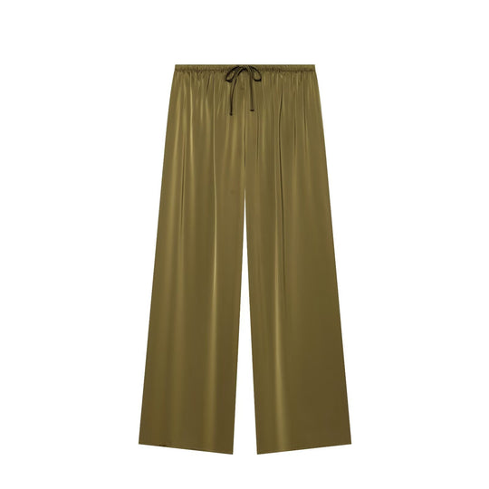 Damen nan luftig-weite Palazzo-Hose mit elastischem Bund und Kordelzug EB