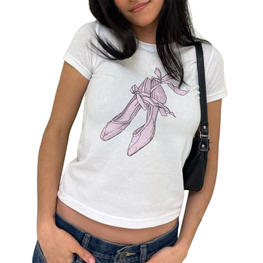 Damen T-Shirt mit verziertem Herz-Motiv EB
