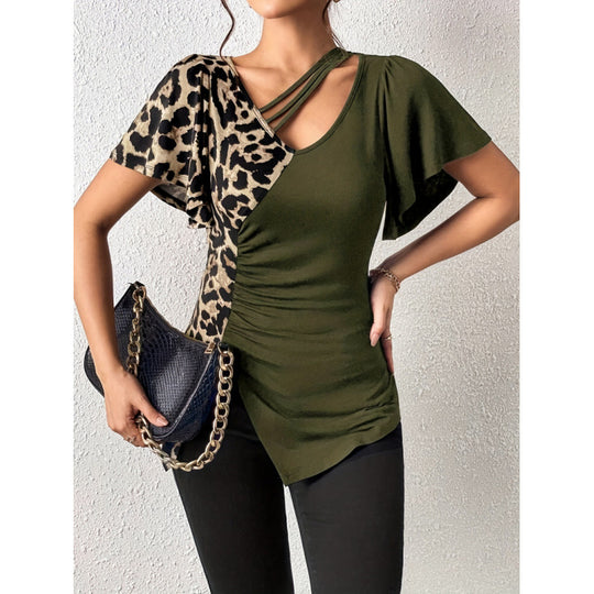 Damen Trendiges Oberteil mit asymmetrischem Design und raffinierten Cut-Outs EB