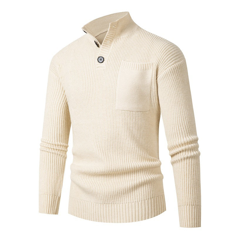 Herren Hochwertiger Pullover mit Modalmuster und Brusttasche EB