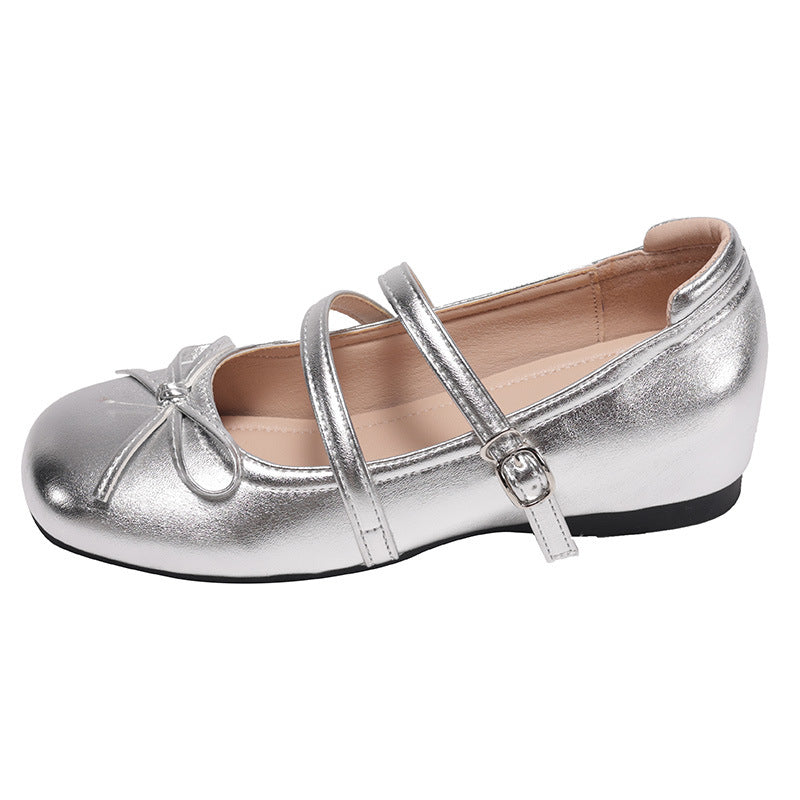 Damen Ballerinas mit komfortablem Fußbett und dekorativem Riemen EB