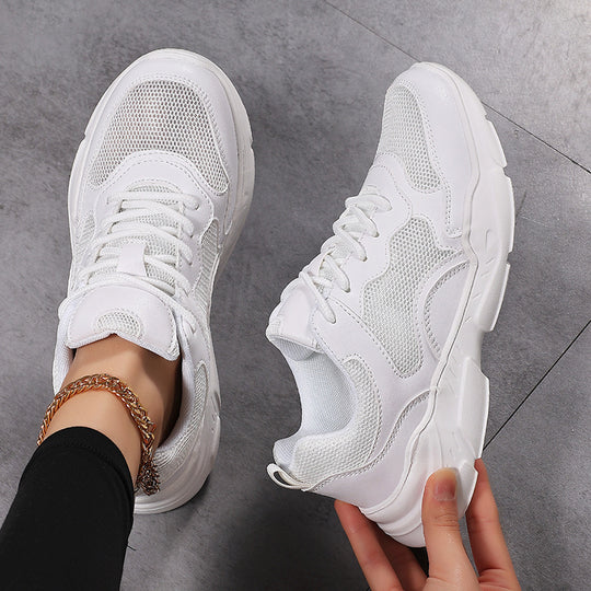 Damen nan moderner Komfort-Sneaker im Retro-Look mit atmungsaktivem Mesh, gepolsterter Ferse und profiliertem Leichtsohlenaufbau EB