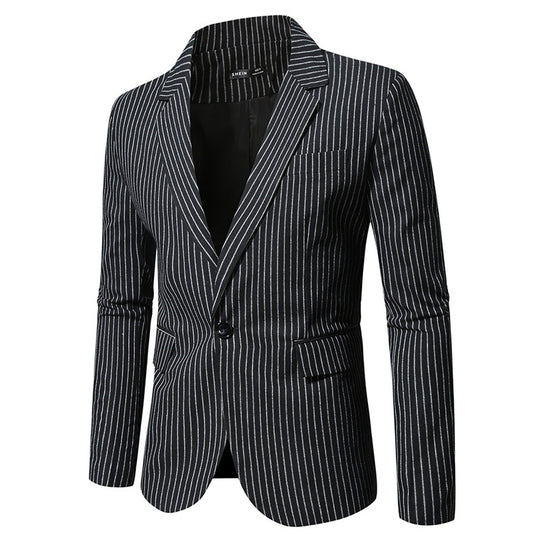Herren elegante Anzugjacke im modernen Streifenmuster EB