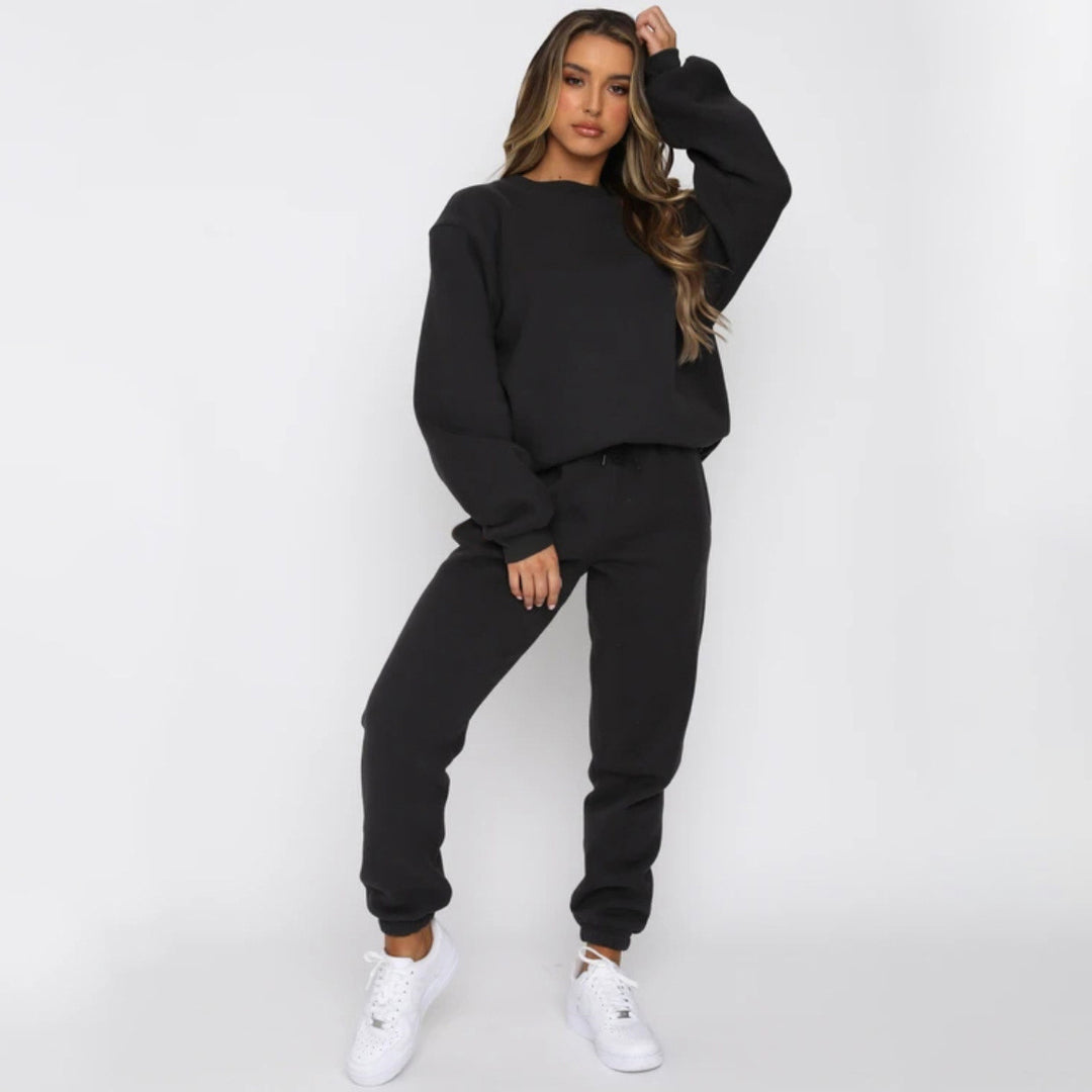 Damen bequeme Sweatshirt und Jogginghose Freizeitanzug EB