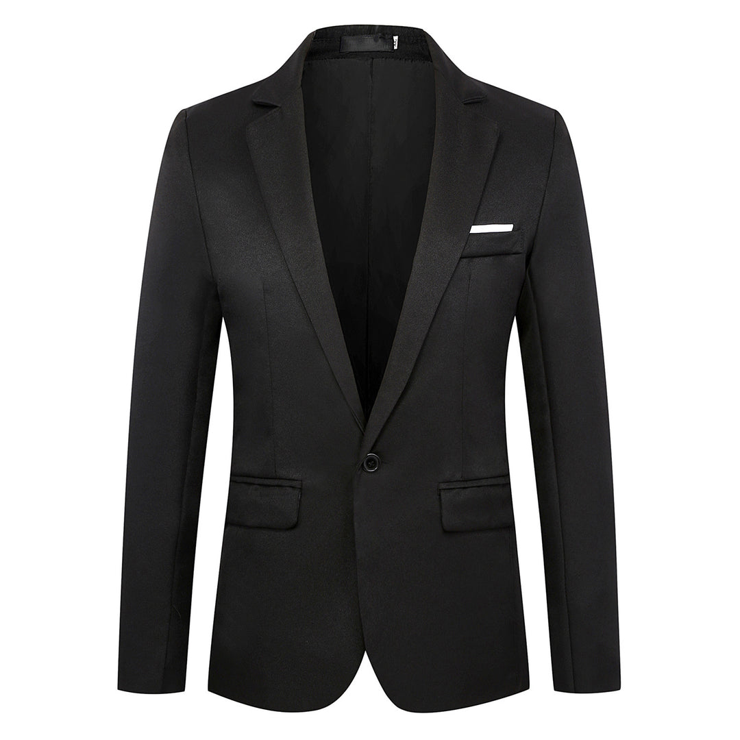Herren nan tailliertes Satin-Sakko mit schmaler Silhouette, Notch-Revers und dekorativer Brustpaspel EB