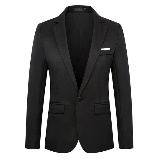 Herren nan tailliertes Satin-Sakko mit schmaler Silhouette, Notch-Revers und dekorativer Brustpaspel EB