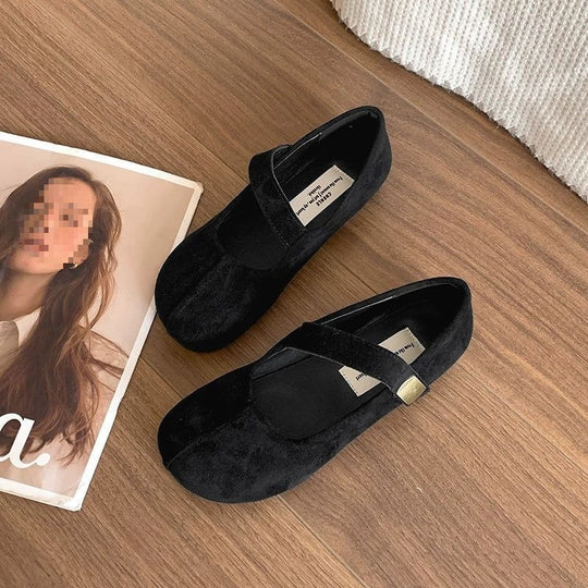 Damen Ballerinas mit Leo-Muster und verstellbarem Riemen EB