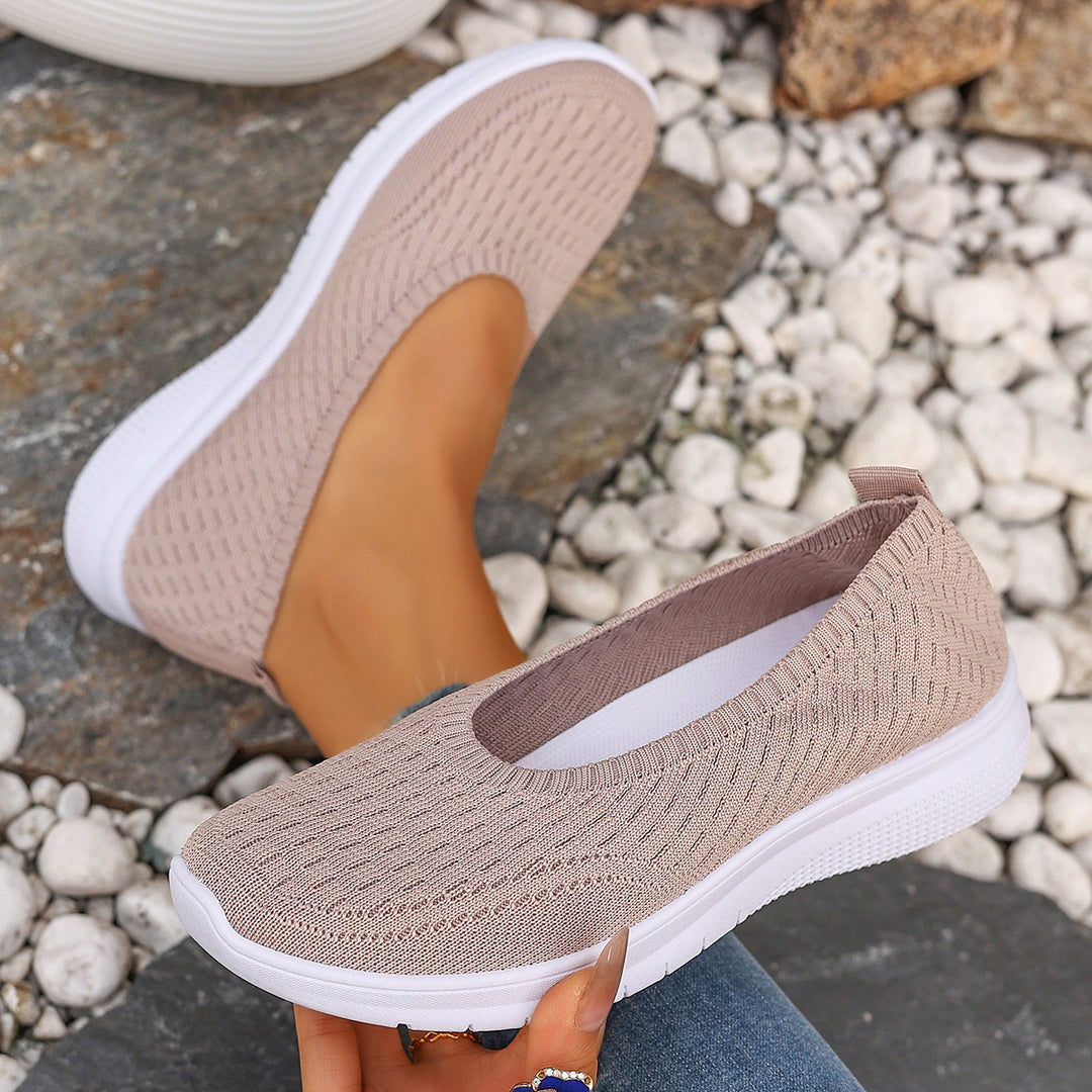 Damen Elastische Slip-On Sneakers mit Komfortsohle EB