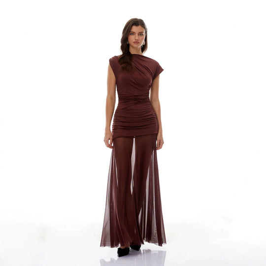 Damen Elegantes Wickelkleid mit Rüschendetails EB